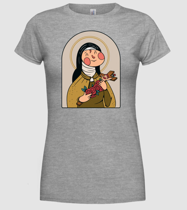 Sfânta Tereza model gri pe tricou