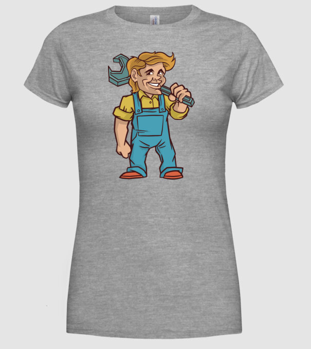 Instalator model gri pe tricou