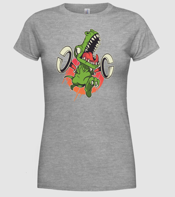 Dinozaur T-rex model gri pe tricou