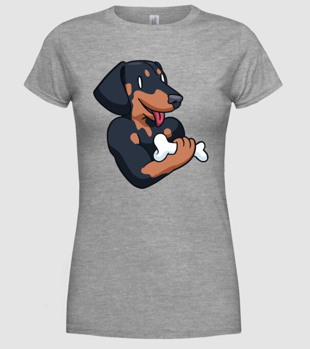 Antrenament Teckel model gri pe tricou