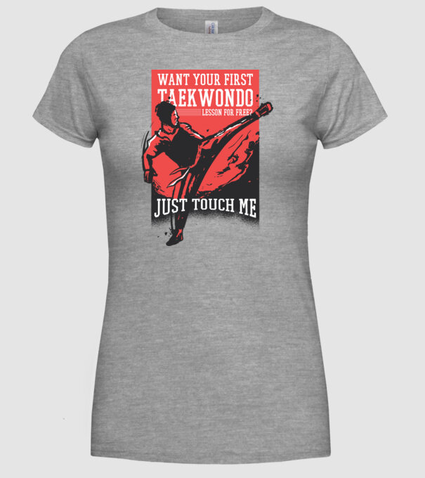 Lecție de Taekwondo model gri pe tricou