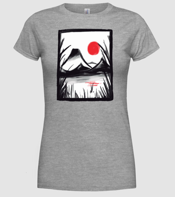 Peisaj Pictură model gri pe tricou