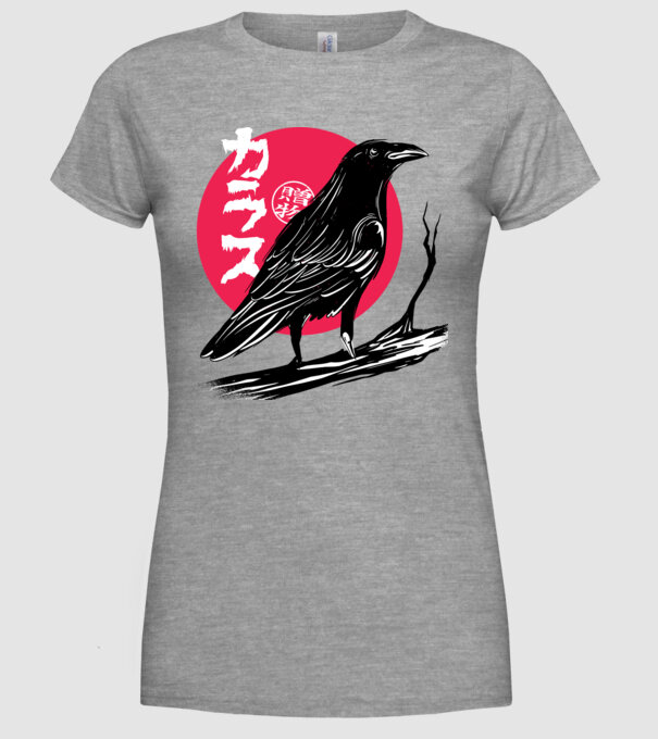 Cioară model gri pe tricou