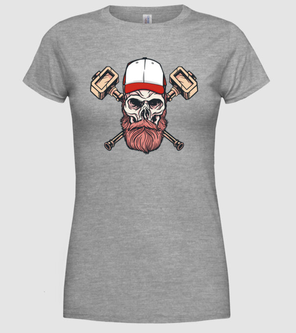 Craniu Viking model gri pe tricou