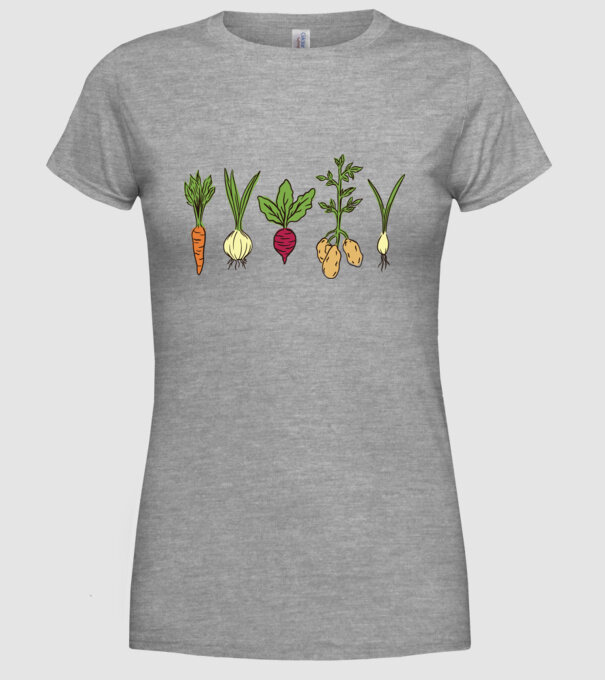 Legume model gri pe tricou