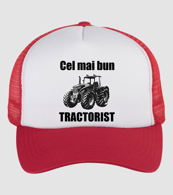 Cel mai bun tractorist model alb/roșu pe tricou