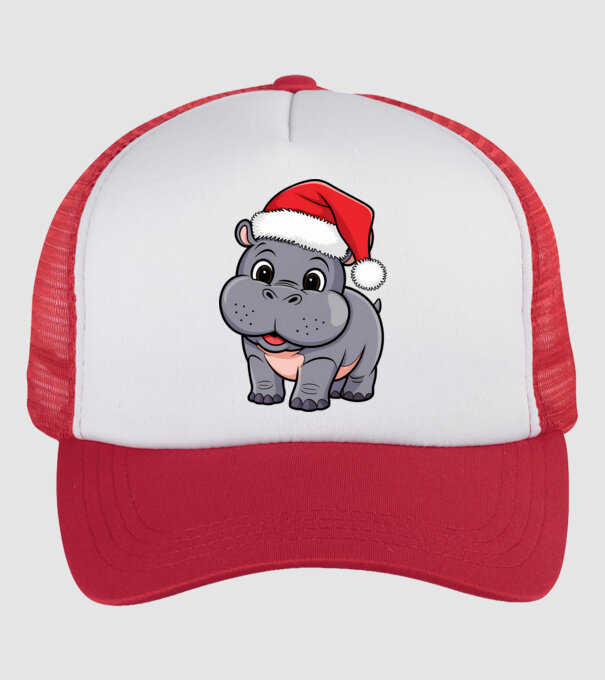Crăciun Hippo model alb/roșu pe tricou