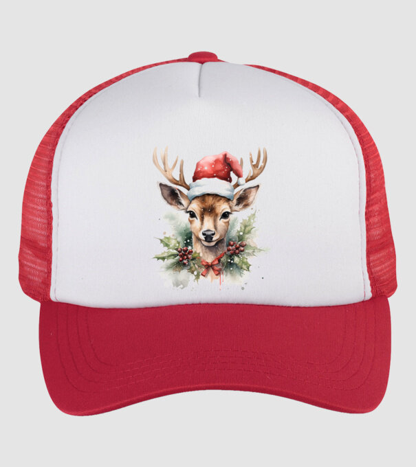 Festive Reindeer model alb/roșu pe tricou