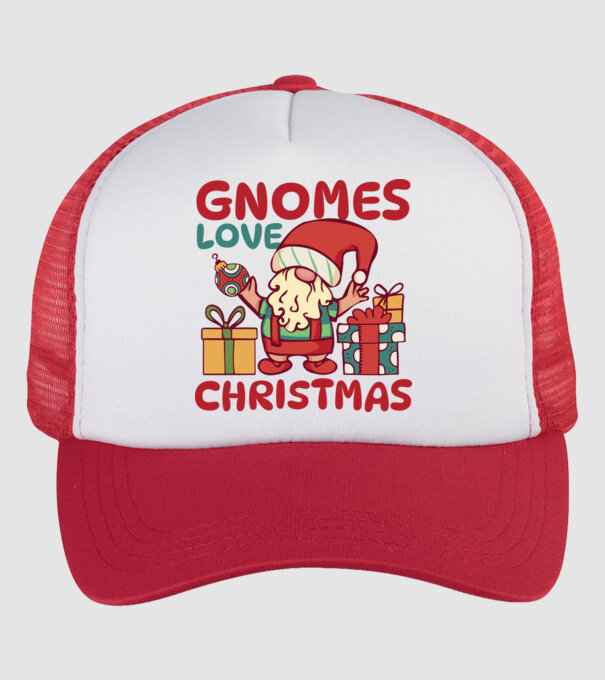 Gnomes LOVE Christmas model alb/roșu pe tricou