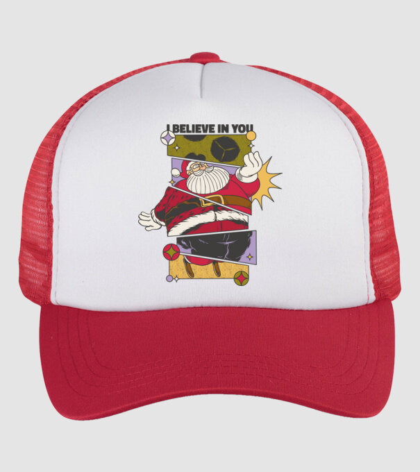 I believe in you Santa model alb/roșu pe tricou