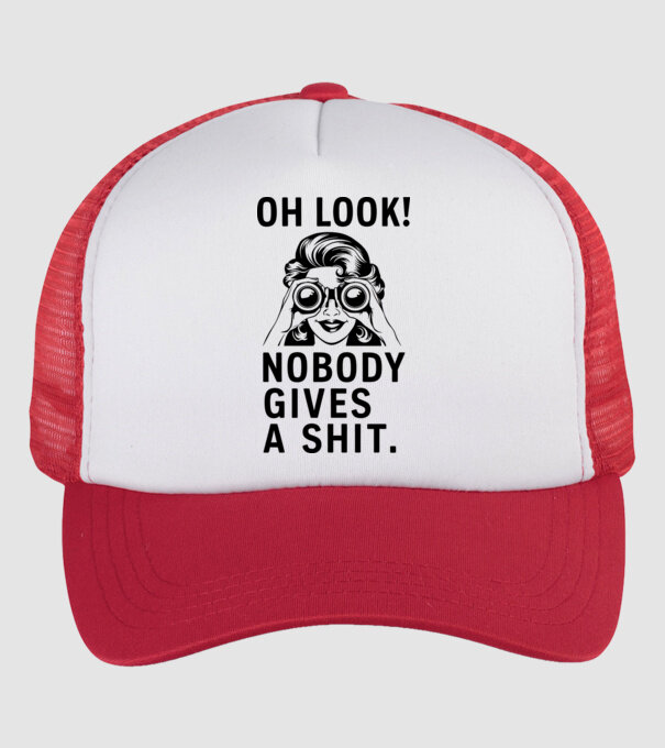 Nobody Gives a shit model alb/roșu pe tricou