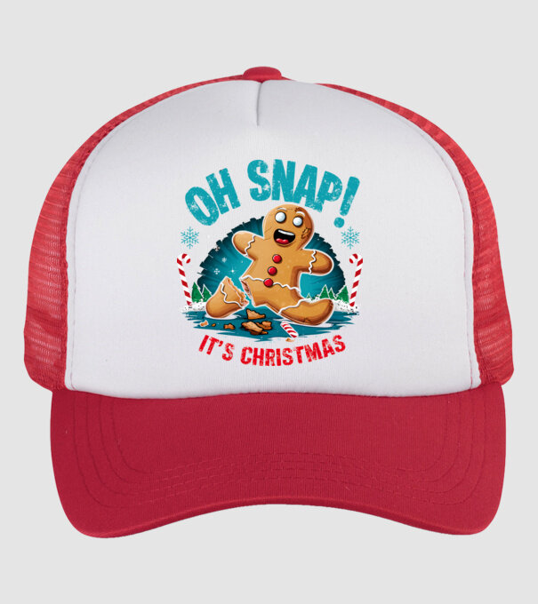 Oh snap! It's christmas Alb model alb/roșu pe tricou