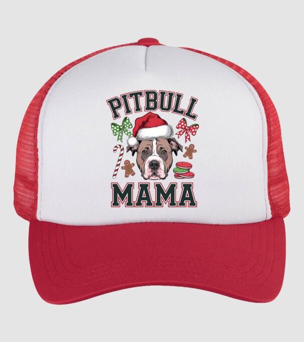 Pitbull Mama model alb/roșu pe tricou