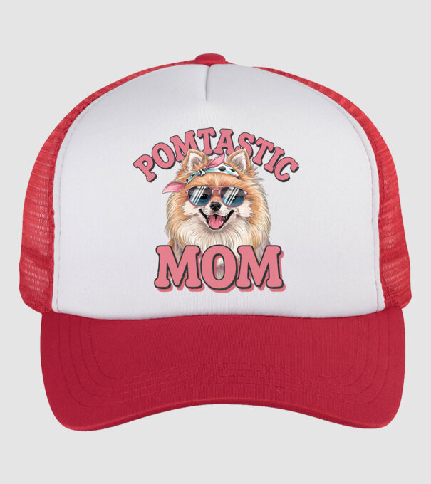 Pomtastic Mom model alb/roșu pe tricou