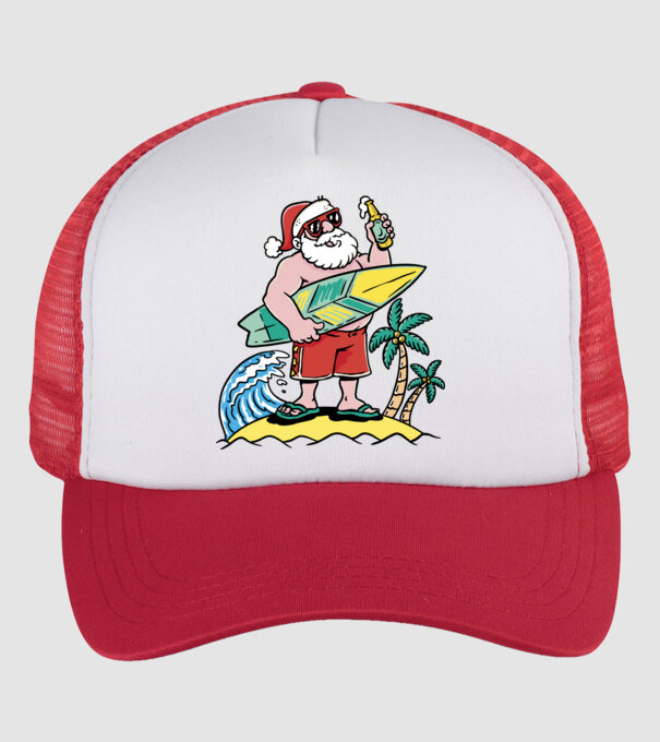 Santa Claus Summer model alb/roșu pe tricou