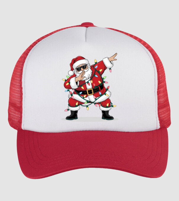 Santa Dab model alb/roșu pe tricou