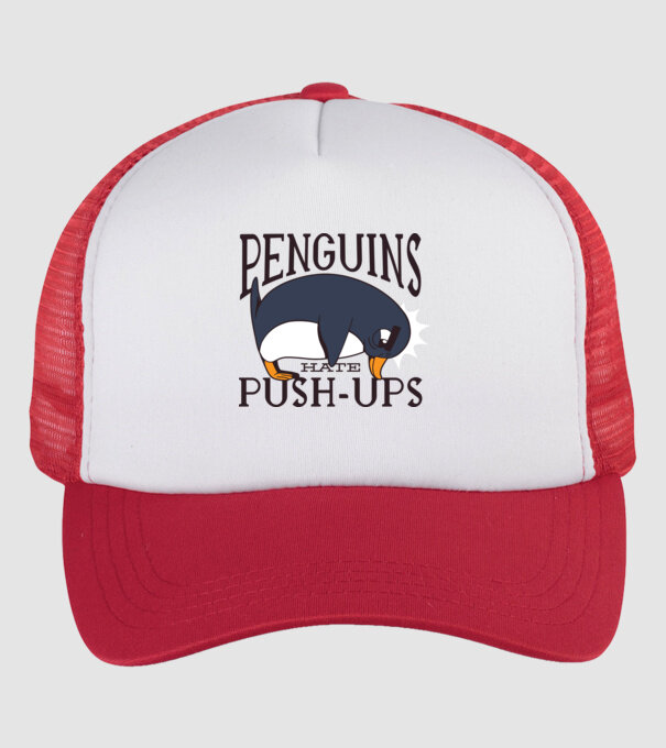 Pinguinii urăsc flotările model alb/roșu pe tricou