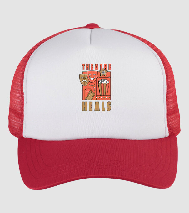 Teatrul vindecă model alb/roșu pe tricou