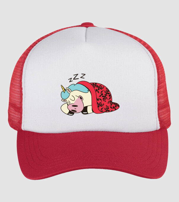 Unicorn adormit model alb/roșu pe tricou