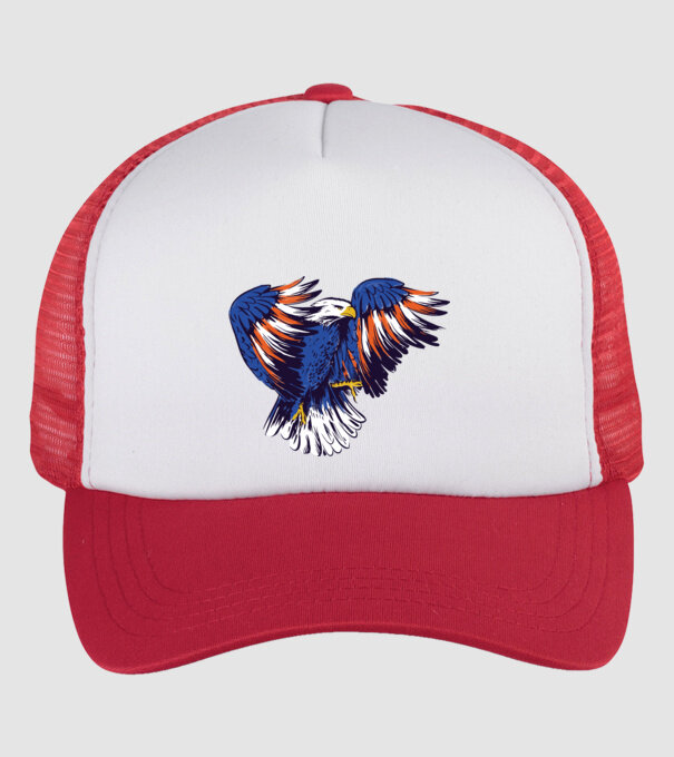 Vultur American model alb/roșu pe tricou