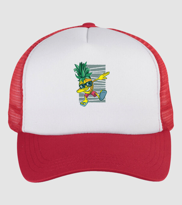 Ananas DAB dans model alb/roșu pe tricou