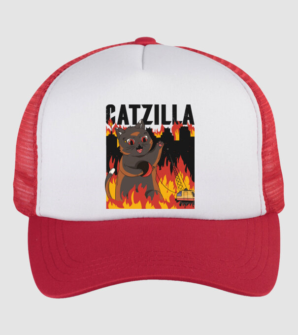 Anime Catzilla model alb/roșu pe tricou