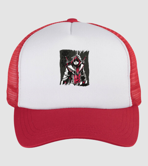 Războinic Anime model alb/roșu pe tricou