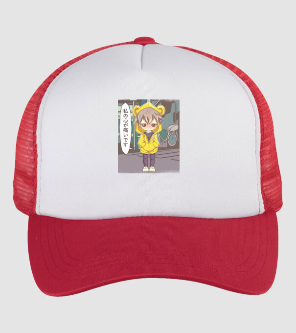 Anime Manga scenă model alb/roșu pe tricou