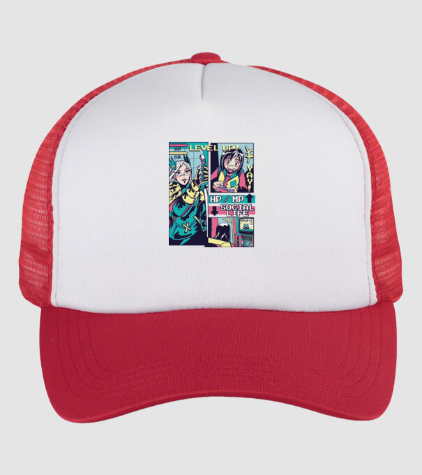 Anime Vaporwave benzi desenate model alb/roșu pe tricou