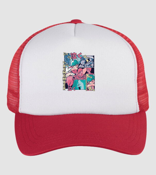 Anime Vaporwave benzi desenate model alb/roșu pe tricou