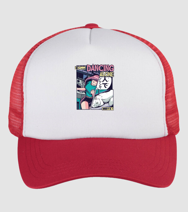 Anime Vaporwave benzi desenate model alb/roșu pe tricou