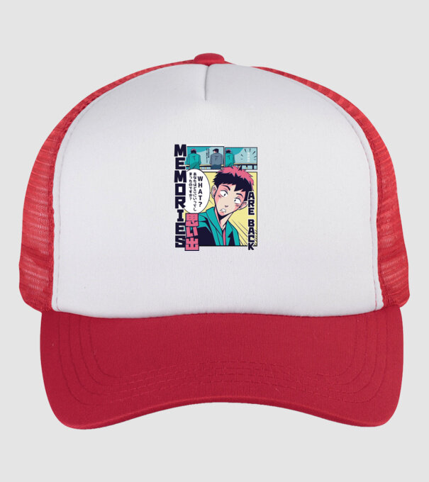 Anime Vaporwave benzi desenate model alb/roșu pe tricou