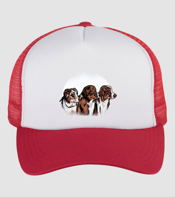 Câine ciobănesc Australian model alb/roșu pe tricou