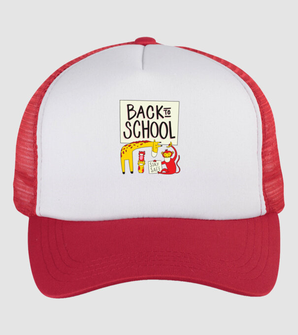 Back To School Animale model alb/roșu pe tricou