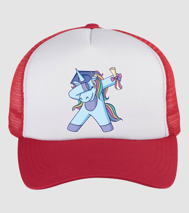 Unicorn Absolvent model alb/roșu pe tricou