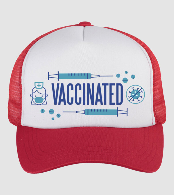 Sunt vaccinat model alb/roșu pe tricou