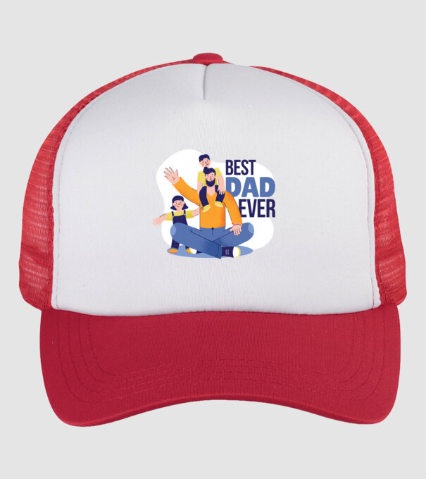Best Dad ever - Cel mai bun tată model alb/roșu pe tricou