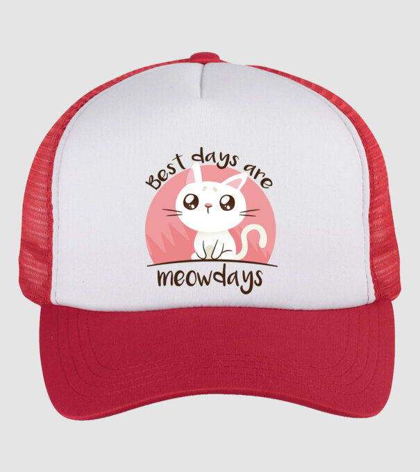 Best days are Meowdays model alb/roșu pe tricou