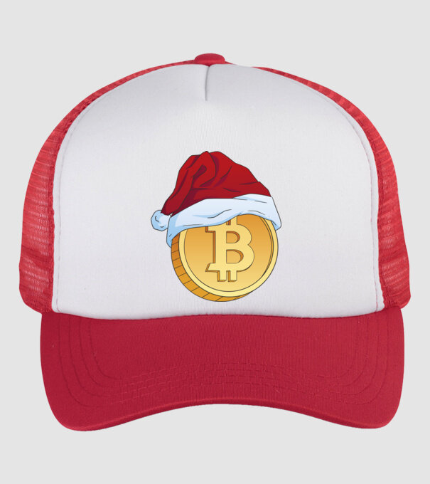 Crăciun Bitcoin model alb/roșu pe tricou
