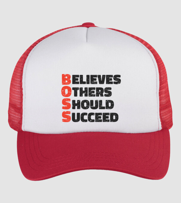 BOSS Șef model alb/roșu pe tricou