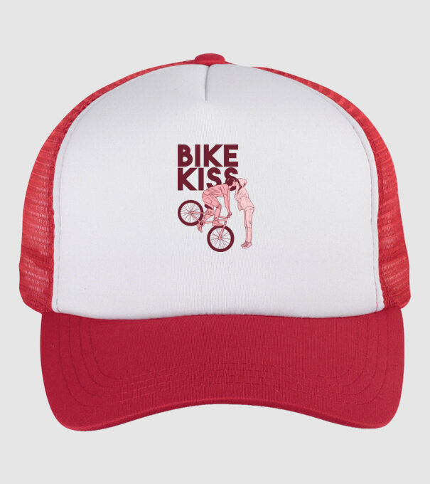 Pupici cu bicicletă model alb/roșu pe tricou