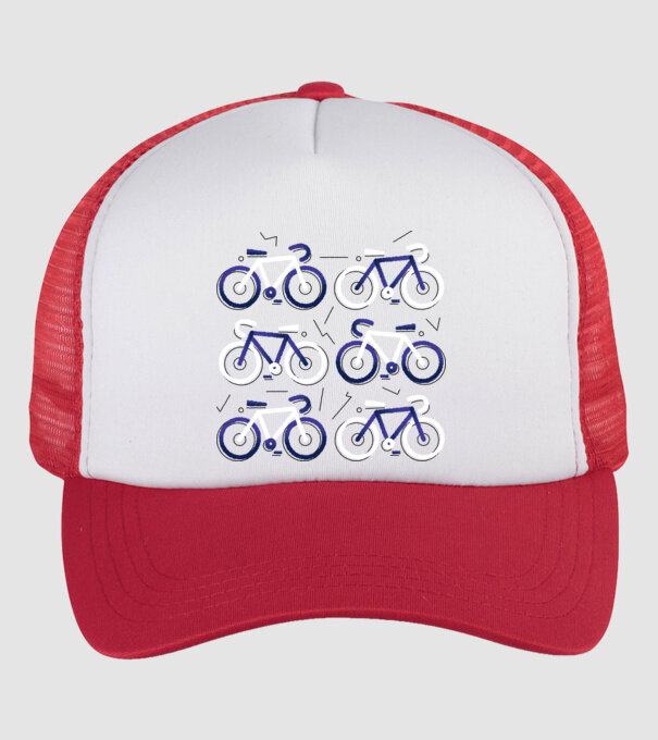 Ciclism model alb/roșu pe tricou