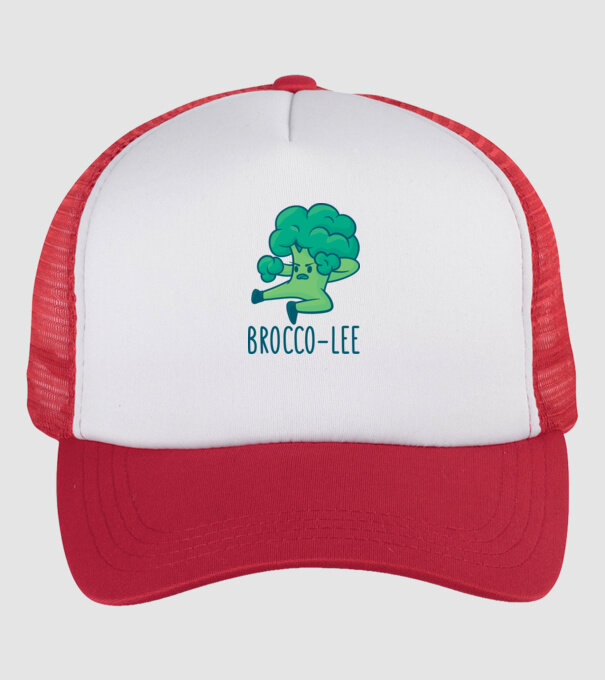 Brocco-Lee - Broccoli Karate model alb/roșu pe tricou
