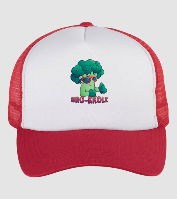 Broccoli model alb/roșu pe tricou