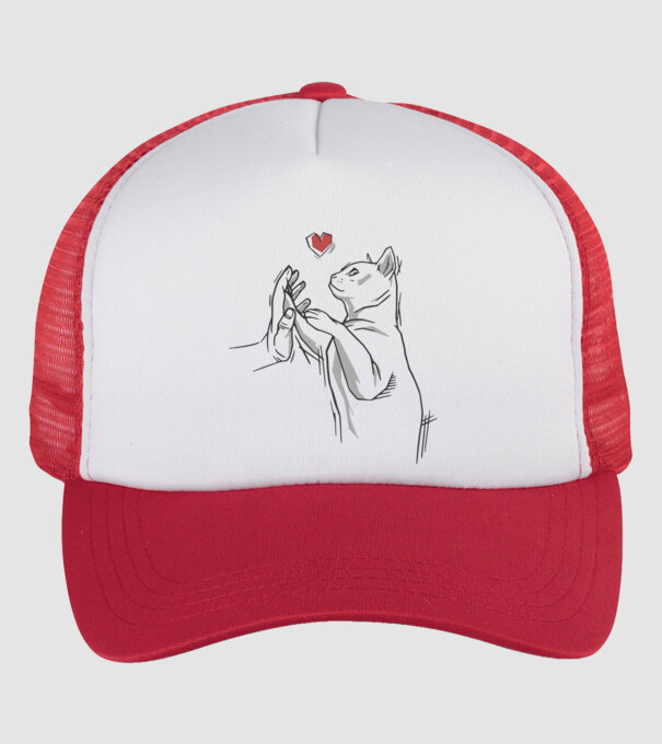 Prietenie Pisică Cal model alb/roșu pe tricou