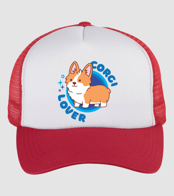 Corgi Lover model alb/roșu pe tricou