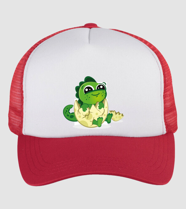 dinozaur drăguț în ou model alb/roșu pe tricou