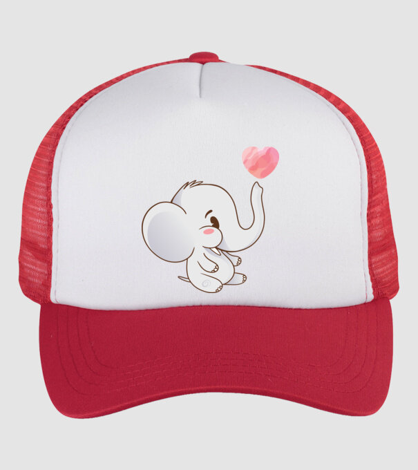 Elefant drăguț model alb/roșu pe tricou