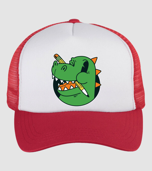 Elev Dinozaur drăguț model alb/roșu pe tricou
