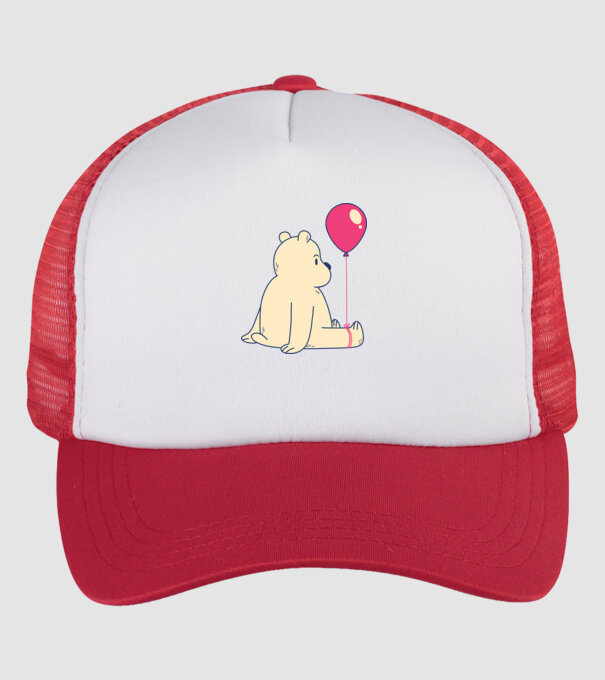 Teddy Drăguț cu Balon model alb/roșu pe tricou